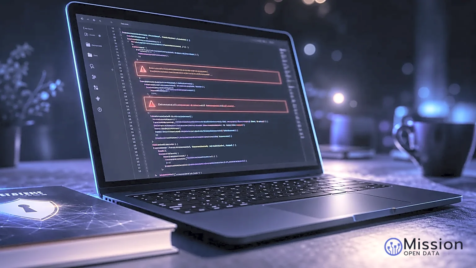 Gros plan sur un ordinateur portable affichant du code en surbrillance.