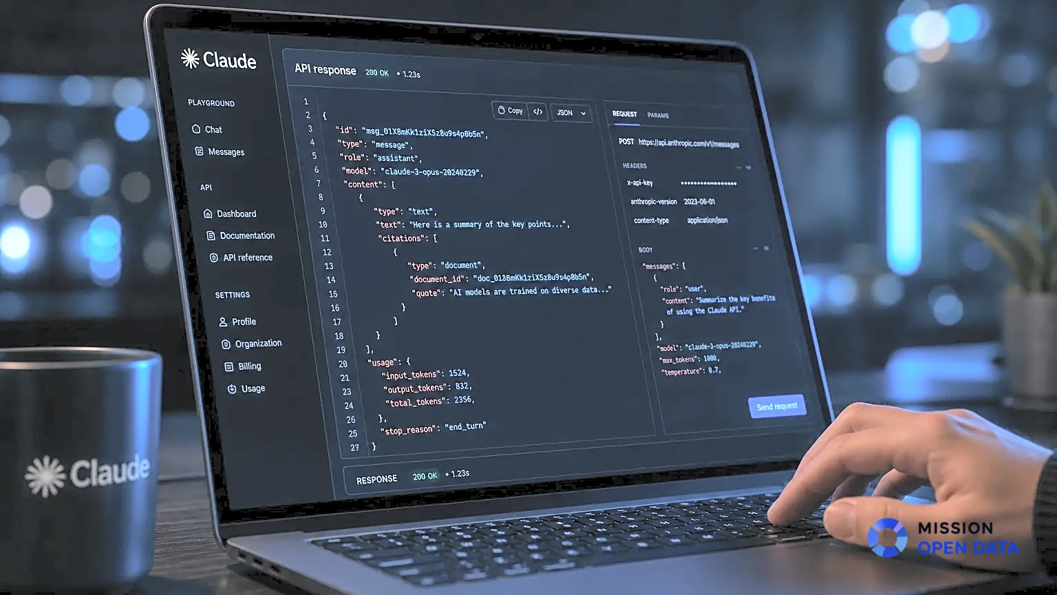 Écran d'ordinateur affichant une interface JSON dynamique