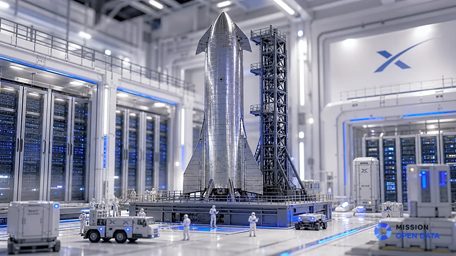 Miniature d'un data center spacieux inspiré de SpaceX