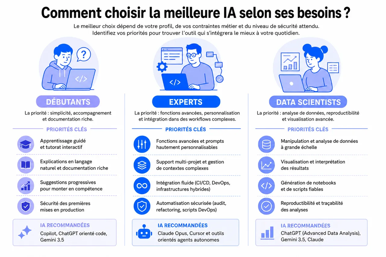 Quelle IA choisir pour développer plus efficacement en 2026? , Comment choisir la meilleure IA selon ses besoins?