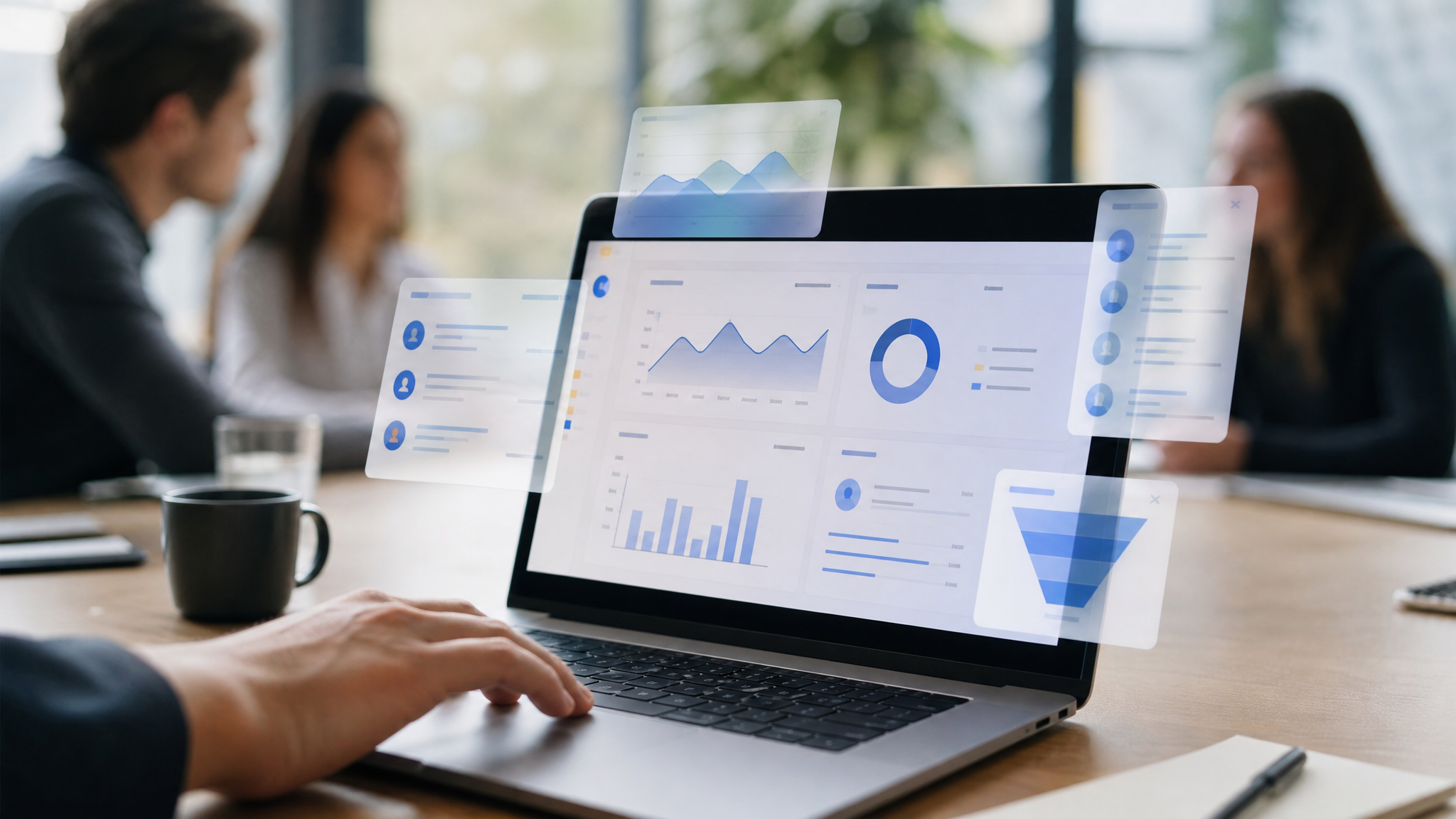 Visualisation d'un dashboard d'analyse de données first-party (CRM, requêtes internes, conversions) au service de la stratégie SEO