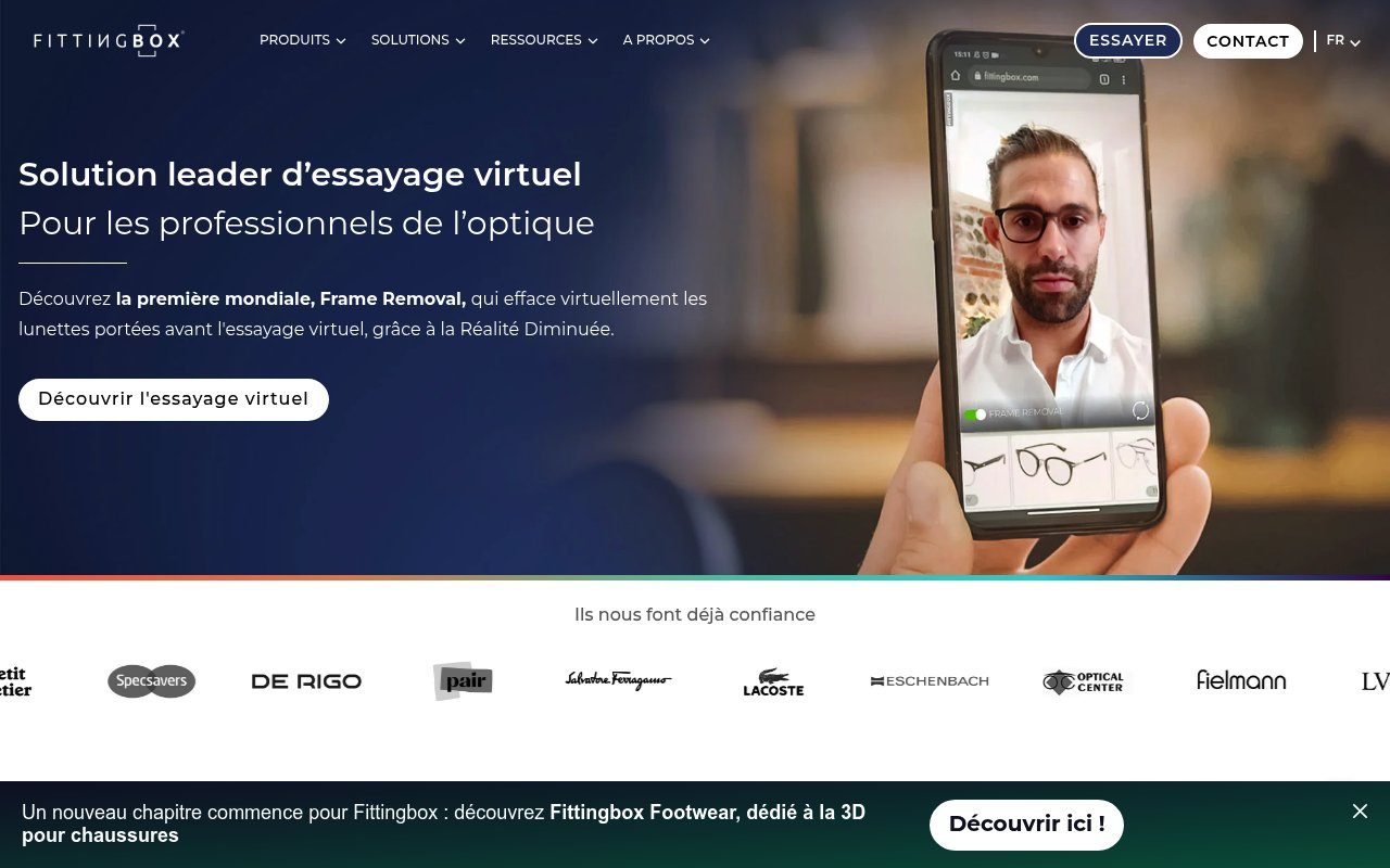 Virtual Fitting Room Fittingbox : essayage virtuel pour lunettes et optique