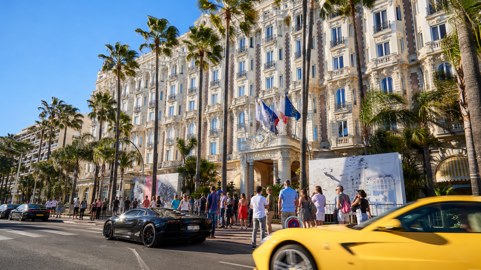 Hôtel Carlton sur la Croisette à Cannes, lieu prestigieux pour séminaires et événements d'entreprise