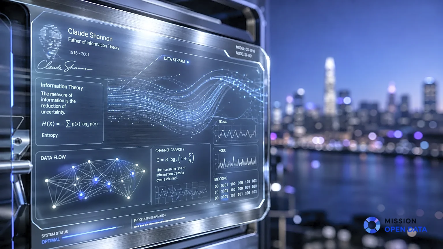 Interface AI futuriste lumineuse avec voile de la baie de San Francisco