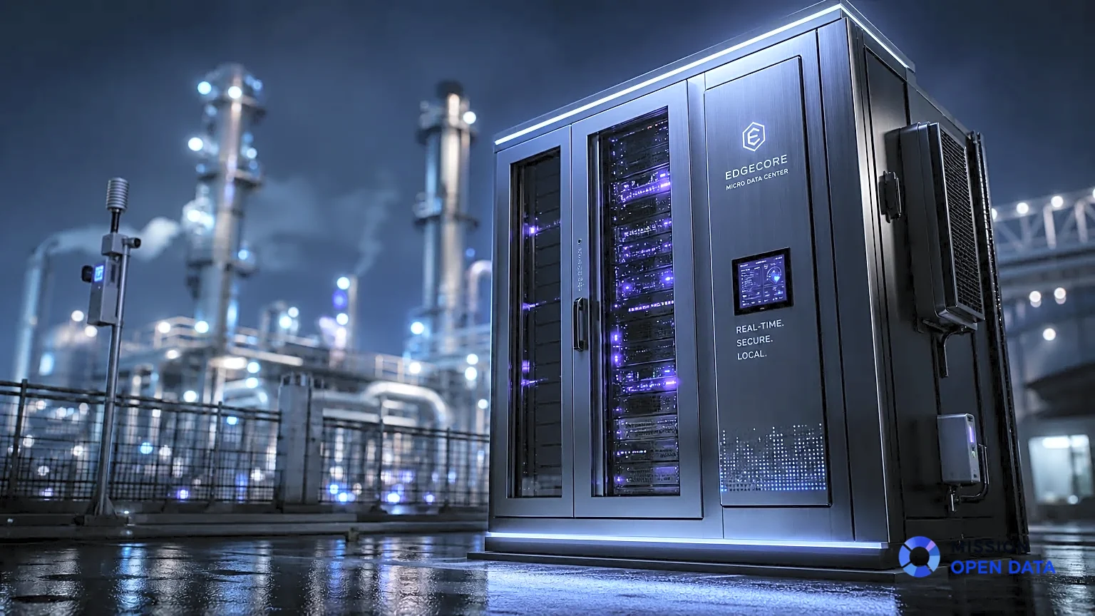 Micro data center moderne dans un environnement industriel animé